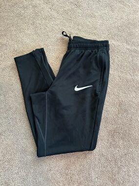 Nike Black Track Joggers with White Swoosh